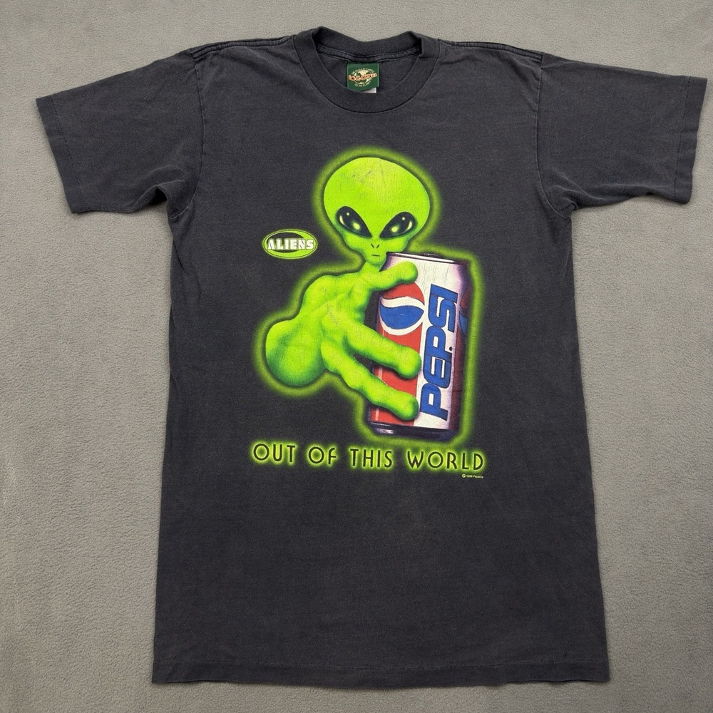 Vintage‎ 1996 Pepsi Alien Promo T Shirt USA Single Stitch Logotel 90s S/M